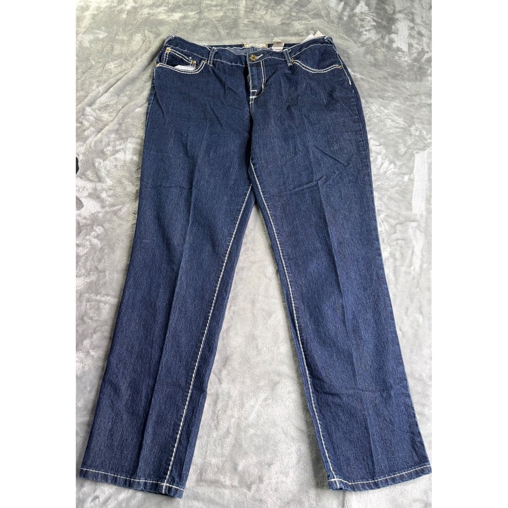 Baby Phat FACO1085 Jeans Size 18 Blue Straight Leg Silhouette